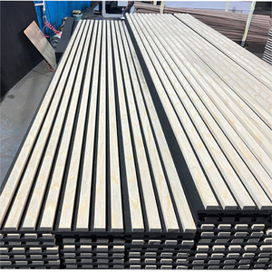 60x60 Eco Proof Pvc Wpc Mdf tessuto <span class=keywords><strong>legno</strong></span> di quercia affumicato noce in <span class=keywords><strong>legno</strong></span> separazione lamella acustica 3d pannelli a parete per sala teatro - Product Image 5