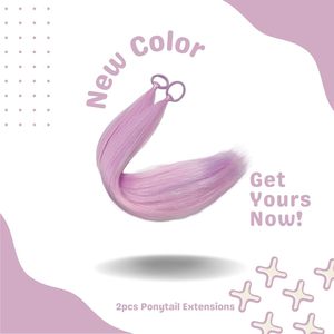 Extension per Coda di Cavallo Rosa e <span class=keywords><strong>Viola</strong></span> con Tinsel, <span class=keywords><strong>Capelli</strong></span> Sintetici per Donne e Ragazze con Elastico, Accessori per <span class=keywords><strong>Capelli</strong></span> per Giornate Speciali - Product Image 2