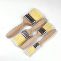 Ensemble de pinceaux à peinture avec manche en bois, pinceaux à peinture à poils coniques en PET de plusieurs tailles, pinceaux à peinture murale personnalisés OEM directement de l'usine