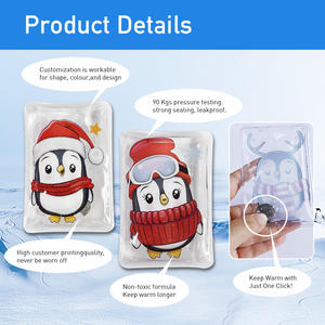Poche chauffante à pression réutilisable à motif personnalisé, chauffe-mains portable en gel pour le ski, le travail en extérieur et les voyages d'hiver, conforme ROHS - Product Image 5