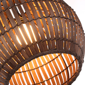โคมไฟระย้าไม้ไผ่สไตล์จีนสมัยใหม่ทรงกลม E27 LED โคมไฟสำหรับโรงแรมและห้องน้ำชา - Product Image 5