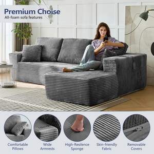 स्टॉक आधुनिक रहने वाले कमरे के फर्नीचर सेट सेशनल सोफा एल आकार परिवर्तनीय सोफे आकार परिवर्तनीय सोफे बिस्तर थोक फोम संपीड़न - Product Image 4