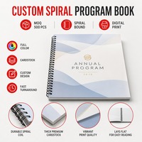 Tam Renkli Dijital Baskı Spiral Ciltli Karton Özel Resimli Günlük Cenaze Programları Arapça Kitap Baskısı