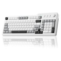Teclado Inalámbrico Tri-Modo AULA F3099 con Retroiluminación RGB, Recargable, Silencioso y Ergonómico para PC de Escritorio y Gamers