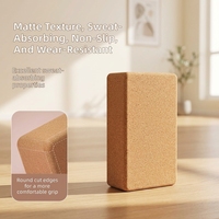 Syntus Kork Yoga Block & Gurt Set 2-teilig Hochdichte Weiche Rutschfeste Yoga-Blöcke 9x6x4 Zoll 8FT Metall D-Ring Gurt für Pilates