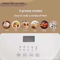 Cuisinière à riz électrique 3L en acier inoxydable, cuve antiadhésive, cuisson rapide, contrôle numérique automatique, plaque chauffante 800W