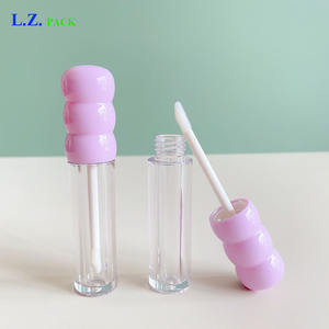 LZ Pack <span class=keywords><strong>Precio</strong></span> de fábrica Nuevo Púrpura Rosa Redondo Brillo de <span class=keywords><strong>labios</strong></span> Botella transparente 2ml Mini Cute Private Label Brillo de <span class=keywords><strong>labios</strong></span> Tubos con varita - Product Image 2