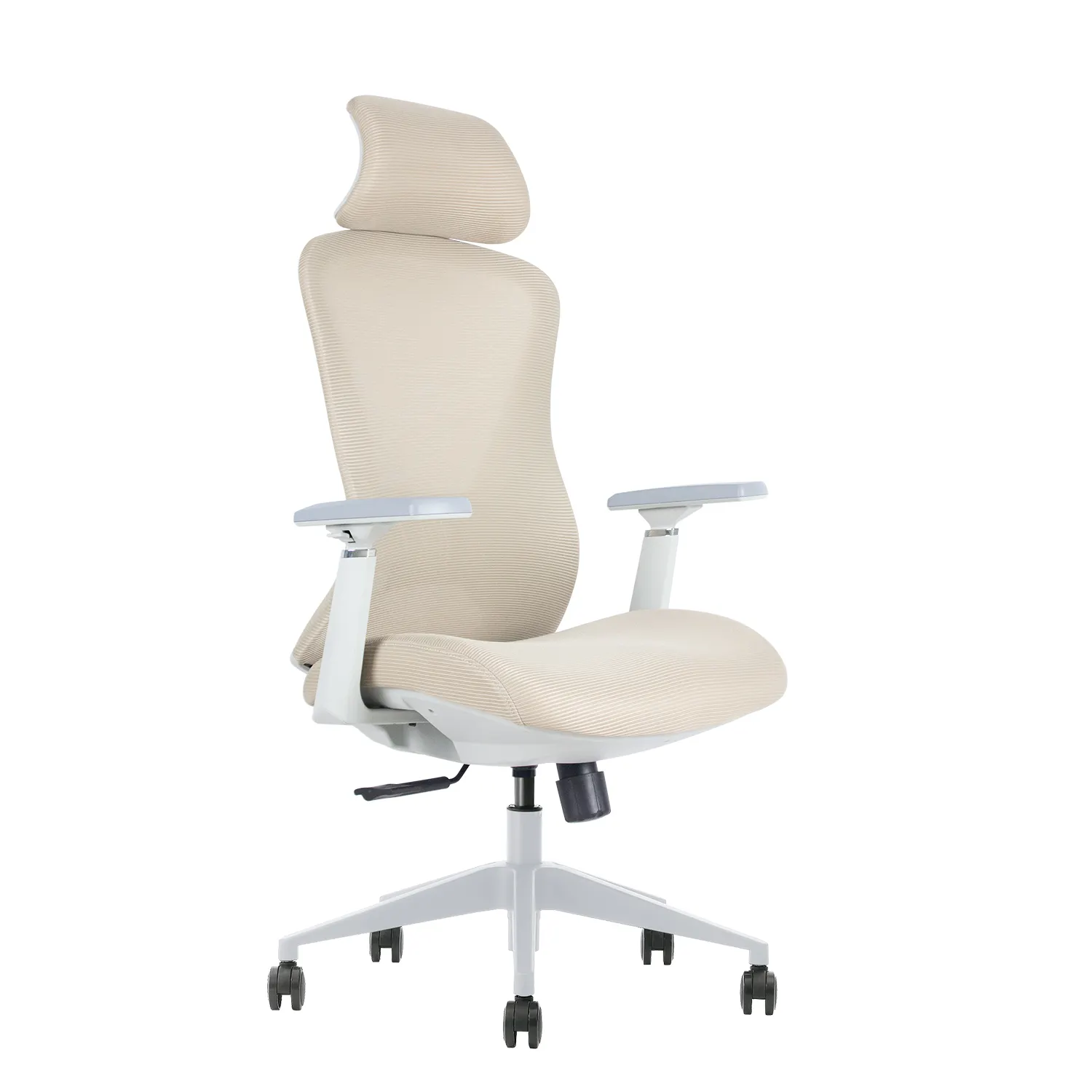 Foshan Modern kursi kantor jaring eksekutif desain ergonomis terbaik dengan kain nilon busa berkualitas BIFMA dasar logam Putar