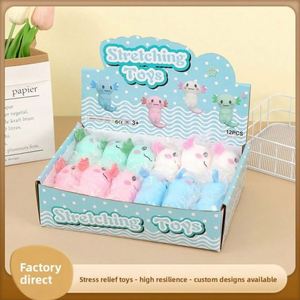 Jouet anti-stress créatif en caoutchouc, adorable salamandre, cadeau pour enfants, à presser à la main, rebond lent, petit jouet Axolotls - Product Image 2