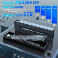 Carcasas de disco duro NVME y SATA, caja térmica de aluminio con puertos USB y TYPE-C, protocolo Dual
