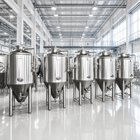 Cuve de Fermentation de Bière à Double Enveloppe Tonsen 4000L, Fermenteur sous Pression 40HL avec Trappe et Pompe pour Système de Brassage Artisanal
