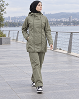 EVE007 Manteau coupe-vent et imperméable à manches longues bouffantes, robe de style décontracté, vêtements musulmans islamiques haut de gamme, hijabs, style quotidien
