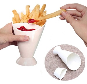 Bol Créatif en Plastique de Qualité Alimentaire, <span class=keywords><strong>Tasse</strong></span> à Frites, Assiette de Rangement pour Sauce, Vaisselle 2 en 1, Cornet à Frites, <span class=keywords><strong>Tasse</strong></span> à Légumes et Salade - Product Image 3