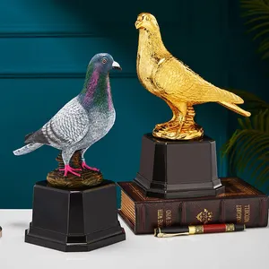 Troféu de plástico de sublimação de resina para prêmio de ouro prata rosa personalizado com base preta para presentes de prêmios