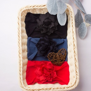New Flower Soft <strong>Baby's</strong> Turban Cute Comfortable Solid Color <strong>Baby's</strong> Fontanelle Hair Band Children's <strong>Headbands</strong> - Product Image 3