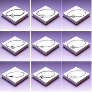 Pulseras de Cadena de Serpiente con Dijes de <span class=keywords><strong>Plata</strong></span> de Ley <span class=keywords><strong>925</strong></span> Auténtica de Alta Calidad y Zirconia, en Oferta, para Mujer - Product Image 4