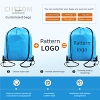 Sac à cordon en gros avec logo personnalisé, en nylon polyester 210D, imperméable, pour la gym et le sport