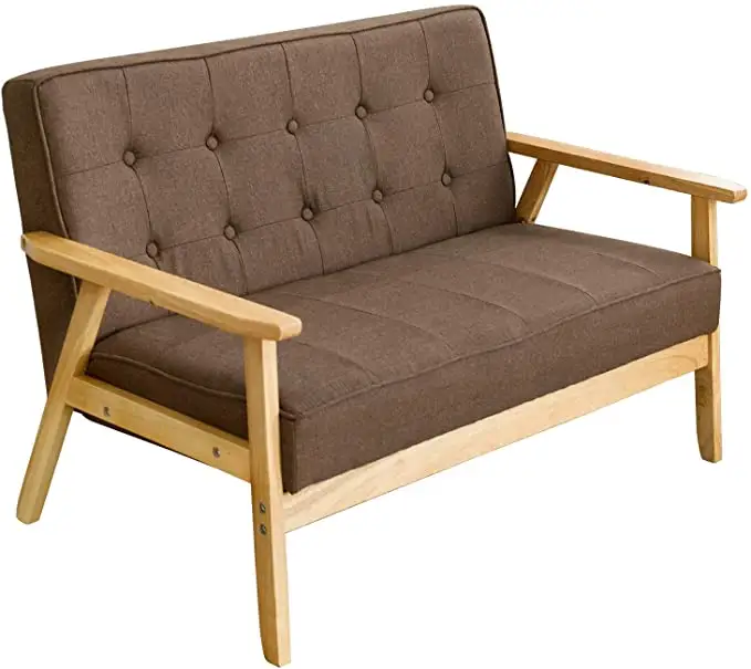 تصميم جديد لعام 2021 أريكة بإطار خشبي طبيعي من المصنع مناسبة لغرفة المعيشة
