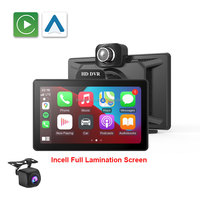 Écran intelligent multimédia sans fil 7 pouces Carplay/Android Auto, lecteur multimédia 4K + 1080P, enregistrement en boucle, écran tactile