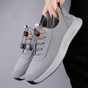Chaussures de course minimalistes pour hommes, baskets de marche et de jogging à enfiler ou à <span class=keywords><strong>lacets</strong></span>, en cuir, tissu maillé, maille respirante, ajourées, pour l'extérieur - Product Image 5