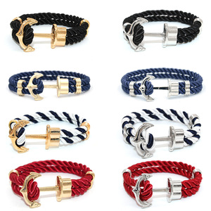 Pulsera de Cuero Unisex Moderna con Diseño de Cruz y Ancla Dorada de Varias Capas, Pulseras y Brazaletes para Hombre con Forma Geométrica - Product Image 1