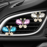 Clip d'aromathérapie de sortie d'air de papillon de cristal de diamant mini diffuseur de parfum de papillon voiture à l'intérieur du désodorisant