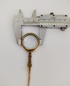 Stile Vintage <span class=keywords><strong>oro</strong></span> antico funzionale lente di ingrandimento collana pendente con catena a maglie lunghe - Product Image 3