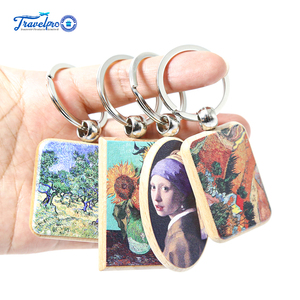 Custom Wood Digital Photo Keychain-Eco-Friendly Durable CNC Cut Custom Logo DIY Card Making Pendant Keyring Custom Size