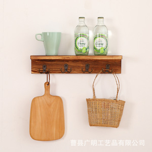 Estante de Almacenamiento Rectangular de Pared, Color Haya Quemada, Sin Perforaciones, Tipo Montaje en Pared, Organizador de Ropa para 2.ª Planta - Product Image 3