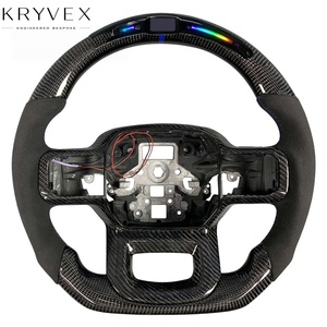 Volante Kryvex Personalizado de Fibra de Carbono y Cuero Brillante para <span class=keywords><strong>F</strong></span>-<span class=keywords><strong>150</strong></span> Raptor R XL XLT <span class=keywords><strong>Shelby</strong></span> 2021-2025 |   Pantalla LED de RPM con Calefacción - Product Image 1