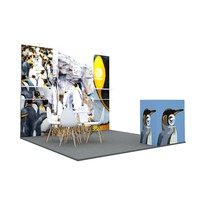 Stands de salon professionnels modulaires portables en aluminium sur mesure de 10x10 pieds avec garantie de 5 ans et impression UV pour les expositions