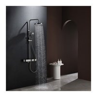 Nouveau Design Led Cascade Colonne De Douche Salle De Bains Thermostatique Pluie Douche Mitigeur Ensemble Piano Douche Robinet Système
