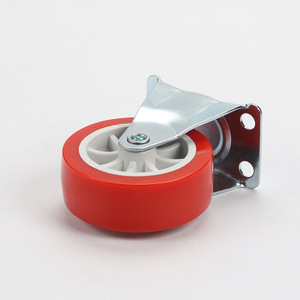 3 Inch Red Pvc Directional Caster With Bolt Hole Mount For Trolleys And Flatbeds Firm Wear Resistant Wheel - Product Image 2