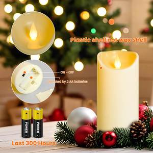 เทียน LED ไร้เปลวไฟ 6 ชิ้น พร้อมรีโมทคอนโทรล ตั้งเวลาได้ ใช้แบตเตอรี่ ให้เอฟเฟกต์เปลวไฟ 3 มิติ สำหรับคริสต์มาส ปีใหม่ งานแต่งงาน และงานปาร์ตี้ - Product Image 3