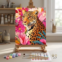 Kit de peinture par numéros Tigre Animal DIY Peinture à l'huile pour adultes débutants [40x50cm] Toile Décoration murale pour la maison Cadeau