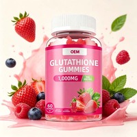 Gummies Éclaircissantes pour la Peau à Haute Absorption Saveur Fraise 1000mg Glutathion Fabricant OEM