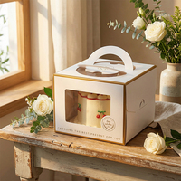 Boîte à gâteau en carton épais transparent de qualité supérieure, personnalisée avec logo imprimé, pour l'emballage de desserts avec fenêtre