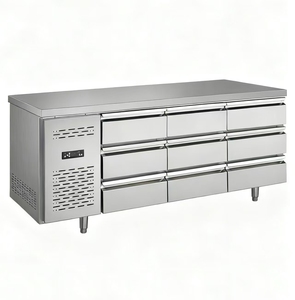 Tủ lạnh công nghiệp đặt dưới quầy, làm bằng thép không gỉ, tích hợp bàn làm việc, ngăn đá, tủ lạnh dành cho đầu bếp, có 6 ngăn kéo - Product Image 4