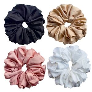 Chouchous en satin de soie couleur unie pour cheveux, chouchou surdimensionné, accessoire de coiffure, volumateur, chouchou pour chignon <span class=keywords><strong>hijab</strong></span> - Product Image 2