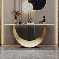 Table console de style moderne, nouveau modèle, personnalisable, avec base robuste en acier inoxydable pour le salon, meubles de maison