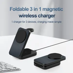 2024 New Products Multifunction Fold 3 In 1 Wireless Chargers Strong Magnetic Fast Charger