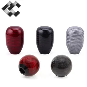 Racing Real Carbon Fiber Gear Shift Knob Universal Shifter Lever Knob Round Ball Shape Handle Knob With M10x15 Adapter