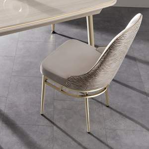 Silla de Comedor Moderna de Lujo Rosse Marmaris, Tapizada, con Patas de Acero Inoxidable, Muebles para Hogar y Oficina, Turquía - Product Image 1