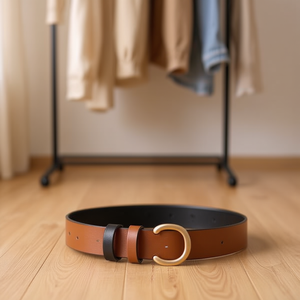 Cintura in Vera Pelle a Doppio Lato con Fibbia Ovale da 2,8 cm, Reversibile in Pelle Bovina, Accessorio Casual alla Moda per Uomo e Donna - Product Image 3