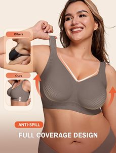 Sujetador inalámbrico sin costuras para mujer con tiras de gel, push-up invisible, tipo camiseta, antideslizante, suavizante, tallas grandes - Product Image 3