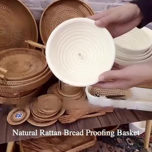 Panier de levage en rotin naturel multi-formes, tressé à la main, pour la fermentation de la pâte au levain, idéal pour la boulangerie <span class=keywords><strong>maison</strong></span> - Product Image 1