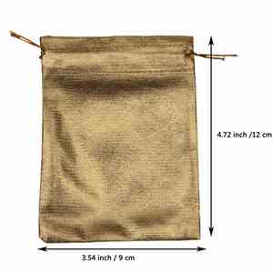 Bolsas de Organza Doradas Resistentes de 3.54"x4.72" con Cordón para Joyería, Recuerdos de Boda, Navidad, Regalos, Dulces y Chocolates - Product Image 4