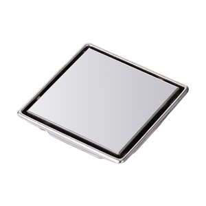 Ống thoát nước sàn nhà tắm hình vuông bằng thép không gỉ 4 inch hiện đại, mặt lưới che giấu, bề mặt chải xước, lắp đặt trên gạch, bộ lọc phòng tắm - Product Image 3