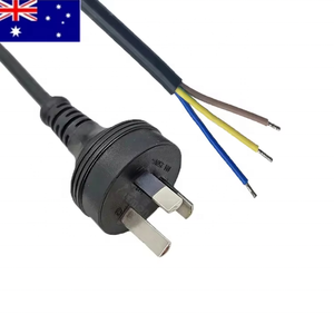 Cable <span class=keywords><strong>de</strong></span> enchufe <span class=keywords><strong>de</strong></span> alimentación australiano <span class=keywords><strong>de</strong></span> 3 pines 3x1.5mm2 Cable eléctrico aprobado por SAA para computadoras Cables abiertos Tipo <span class=keywords><strong>de</strong></span> extremo macho 'AS' Hembra 'IEC' - Product Image 3