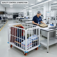 Chariot de manutention robuste pour tissus, idéal pour les usines de vêtements industrielles et l'entrepôt de distribution de vêtements
